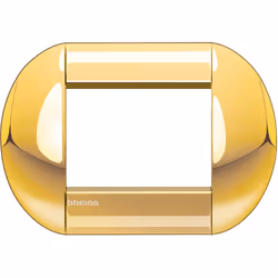 bticino Placca 3p oro living light, Oro, Senza viti, Bticino, 128 mm, 68 mm, 1 pz