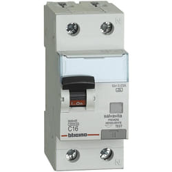 GA8813A16 Interruttore Magnetotermico Differenziale Salvavita Tipo a C16 1P+N 4.5kA - Bticino