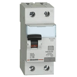 Interruttore magnetotermico differenziale Bticino 1P+N 10A 30mA tipo ac 4,5kA 2 moduli GA8813AC10