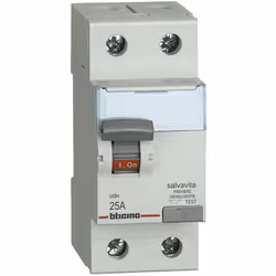 Interruttore differenziale SALVAVITA 2P - tipo A - In= 25A - Idn= 300mA - Vn= 230/400 Vac - 2 moduli. Interruttore differenzi ...