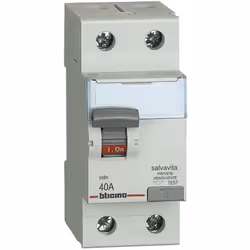 Interruttore differenziale SALVAVITA 2P - tipo A - In= 40A - Idn= 30mA - Vn= 230/400 Vac - 2 moduli. Interruttore differenzia ...
