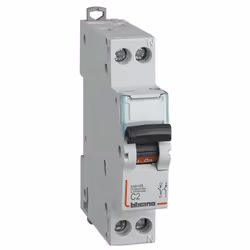Interruttore magnetotermico Bticino, 1 modulo, attacco DIN, poli 1P+N, 2 ampere, potere di interruzione 4,5kA, tensione 230 V ...