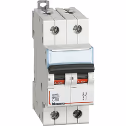 BTDIN45 - interruttore magnetotermico 1P+N curva C - In= 50A - Icn= 4,5kA - Vn= 230 Vac - 2 moduli. BTDIN45 - interruttore ma ...