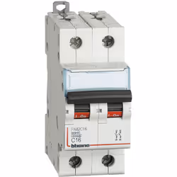 BTDIN60 - interruttore magnetotermico 2P curva C - In= 16A - Icn= 6kA - Vn= 400 Vac - 2 moduli. BTDIN60 - interruttore magnet ...