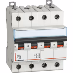 BTDIN60 - interruttore magnetotermico 4P curva C - In= 50A - Icn= 6kA - Vn= 400 Vac - 4 moduli. BTDIN60 - interruttore magnet ...