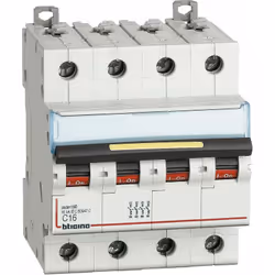BTDIN160 - interruttore magnetotermico 4P curva C - In= 16A - Icu= 16kA - Vn= 400 Vac - 4 moduli. BTDIN160 - interruttore mag ...