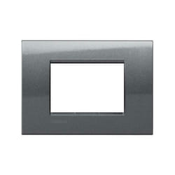 Bticino livinglight placca 3 moduli colore acciaio lna4803ac