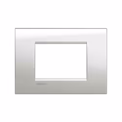 placca quadra 3 moduli - argento lunare 120 mm di lunghezza 86 mm di altezza