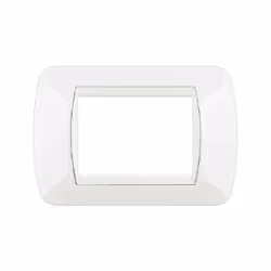 placca 3 moduli in tecnopolimeri white (con cornice interna bianca)