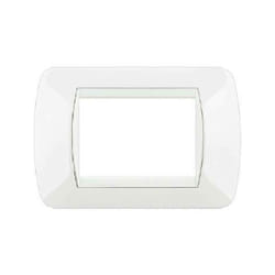 Livinglight placca 3 moduli colore white cornice bianca l4803bi - Bticino