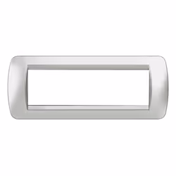 Placca Bticino LivingLight (ex international) 7 moduli (frutti,posti) colore grigio tech (cornice interna colore tech). La pl ...
