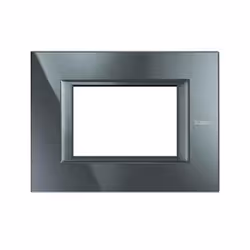 Placca rettangolare 3 moduli Colore monochrome antracite Seria Axolute Dimensioni: 95 mm di altezza; 127 mm di lunghezza