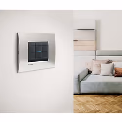 Serie living international, 1p 16a 1m, colore nero, interruttore