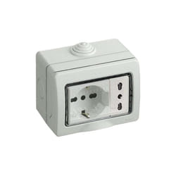 Kit - presa bipasso + schuko bipasso ip55 3 mod