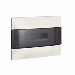 Centralino da incasso LINEA HABITA in resina termoplastica con portello fumè, 12 moduli DIN da completare con scatola da inca ...