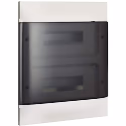 Centralino da incasso LINEA HABITA in resina termoplastica con portello fumè, 2x12 moduli DIN da completare con scatola da in ...