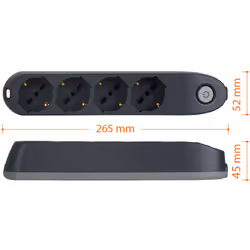 bticino Poker prolunghe e multiple 1,5 m 4 presa(e) AC Interno Grigio - Vista aggiuntiva 5