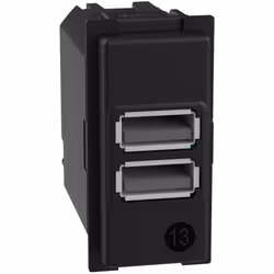 Caricatore USB con due porte tipo A per la ricarica di un singolo dispositivo elettronico fino a 15W o di due dispositivi in ...