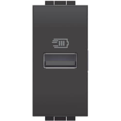 Caricatore usb livinglight con tensione 5 vdc tipo a 1 modulo antracite Bticino l4191a