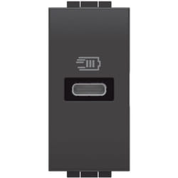Presa usb-c bticino living light 20w 1 modulo nero - l4192c