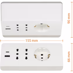 bticino S3711DBU prolunghe e multiple 2 m 3 presa(e) AC Interno Bianco - Vista aggiuntiva 6