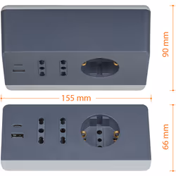 bticino S3711GBU prolunghe e multiple 2 m 3 presa(e) AC Interno Grigio - Vista aggiuntiva 4