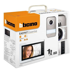 bticino Videocitofono Easykit Essential 7' - Installazione Facile, Telecamera Grandangolare, colore Multicolore