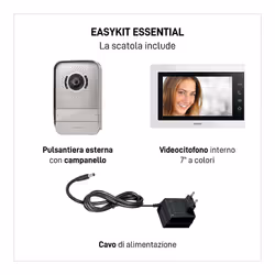 bticino Videocitofono Easykit Essential 7' - Installazione Facile, Telecamera Grandangolare, colore Multicolore - Vista aggiuntiva 2