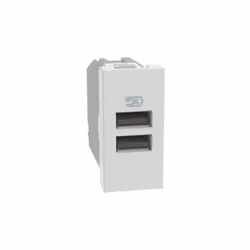 Caricatore Usb Bticino MatixGo due porte tipo A 1 modulo bianco - JW4191AA Caricatore USB con due porte tipo A per la ricaric ...