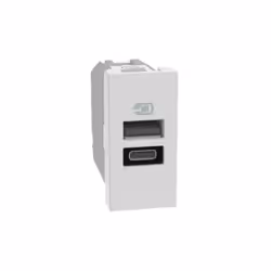 Caricatore Usb Bticino MatixGo porta tipo A e C 1 modulo bianco - JW4191AC Caricatore USB con una porta tipo A e una porta ti ...