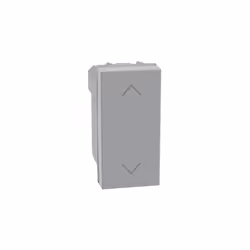 Pulsante doppio 1P (NO) + 1P (NO) 10 A - 250 Vac interbloccato - non illuminabile - 1 modulo - Grigio