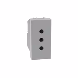 Presa standard italia Bticino MatixGo 2P+T 10A 1 modulo grigio - JG4113 Presa 2P+T 10A 250Vac Interasse 19mm alveoli schermat ...