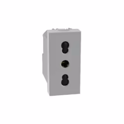Presa bipasso Bticino MatixGo 2P+T 16A 1 modulo grigio - JG4180 Presa bipasso 2P+T 16A 250VacInterasse 19mm e 26mm alveoli sc ...