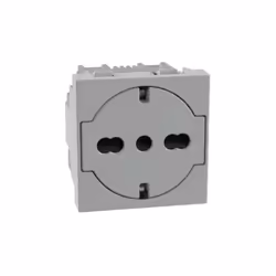 Presa Flat Bticino MatixGo 2P+T 16A 2 moduli grigio - JG4140A16F Presa flat standard tedesco e italiano.La superficie della p ...