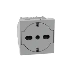 Presa flat bticino matixgo 2p+t 16a 2 moduli grigio - jg4140a16f