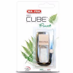 MA-FRA Deo Cube Forest, Deodorante per ambiente in lattina, Da appendere, Trasparente, Legno, Foresta, 5 ml, Italia