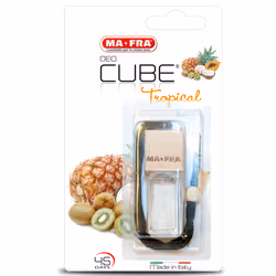 MA-FRA Deo Cube Tropical, Deodorante per ambiente in lattina, Da appendere, Trasparente, Legno, Tropicale, 5 ml, Italia