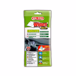 Wipes Clean Satin Mafra; Salviette monouso per pulizia di cruscotti e plastiche auto; Dona protezione ed un effetto satinato; ...
