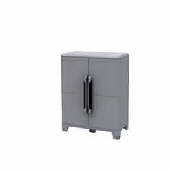 Armadio mobile da esterno 2 ante e 1 ripiano regolabile Ogni ripiano porta massimo 40 Kg Apertura ante a 180° Dimensioni in C ...
