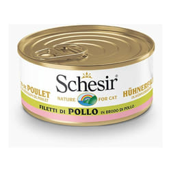 Gatto Brodo Lattina 70gr Filetti di Pollo in brodo di Pollo - Schesir