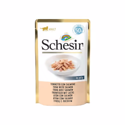 La linea di alimenti umidi per gatti Schesir in Gelatina di Agras Pet Foods propone diverse gustose ricette, rigorosamente pr ...