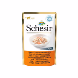 La linea di alimenti umidi per gatti Schesir in Gelatina di Agras Pet Foods propone diverse gustose ricette, rigorosamente pr ...