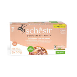 Gatto in Gelatina Confezione da 6 x 50g Tonnetto e Salmone - Schesir