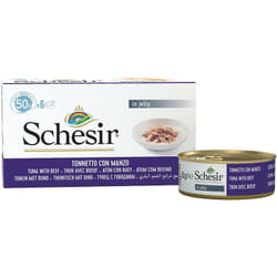 Gatto in Gelatina Confezione da 6 x 50g Tonnetto e Manzo - Schesir