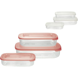Tontarelli - Contenitore rettangolare in plastica set 'frigo bo acqua trasparente