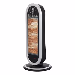 Melchioni SAHARA, Riscaldatore di ambienti elettrico alogeno, Gas alogeno, Interno, Pavimento, Nero, Argento, Manopola