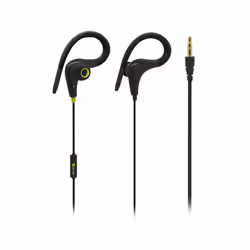 MySound Auricolare sport micr. In-ear, nero/giallo, Cablato, 20 - 20000 Hz, Musica e Chiamate, Auricolare, Nero, Verde