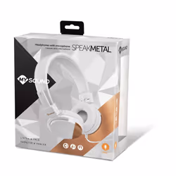 Meliconi MySound Speak Metal Auricolare Cablato A Padiglione Musica e Chiamate Bianco - Vista aggiuntiva 5