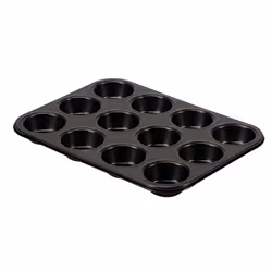 Guardini Stampo 12 muffins, Stampo per muffin, Rettangolare, Superficie piana, 230 °C, Nero, Acciaio