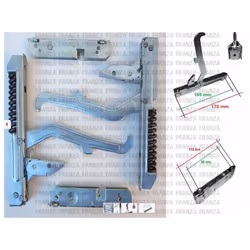 KIT 2 CERNIERE 170 x 20 interasse 150 2 CARRUCOLE 115 x 10 GLEMGAS